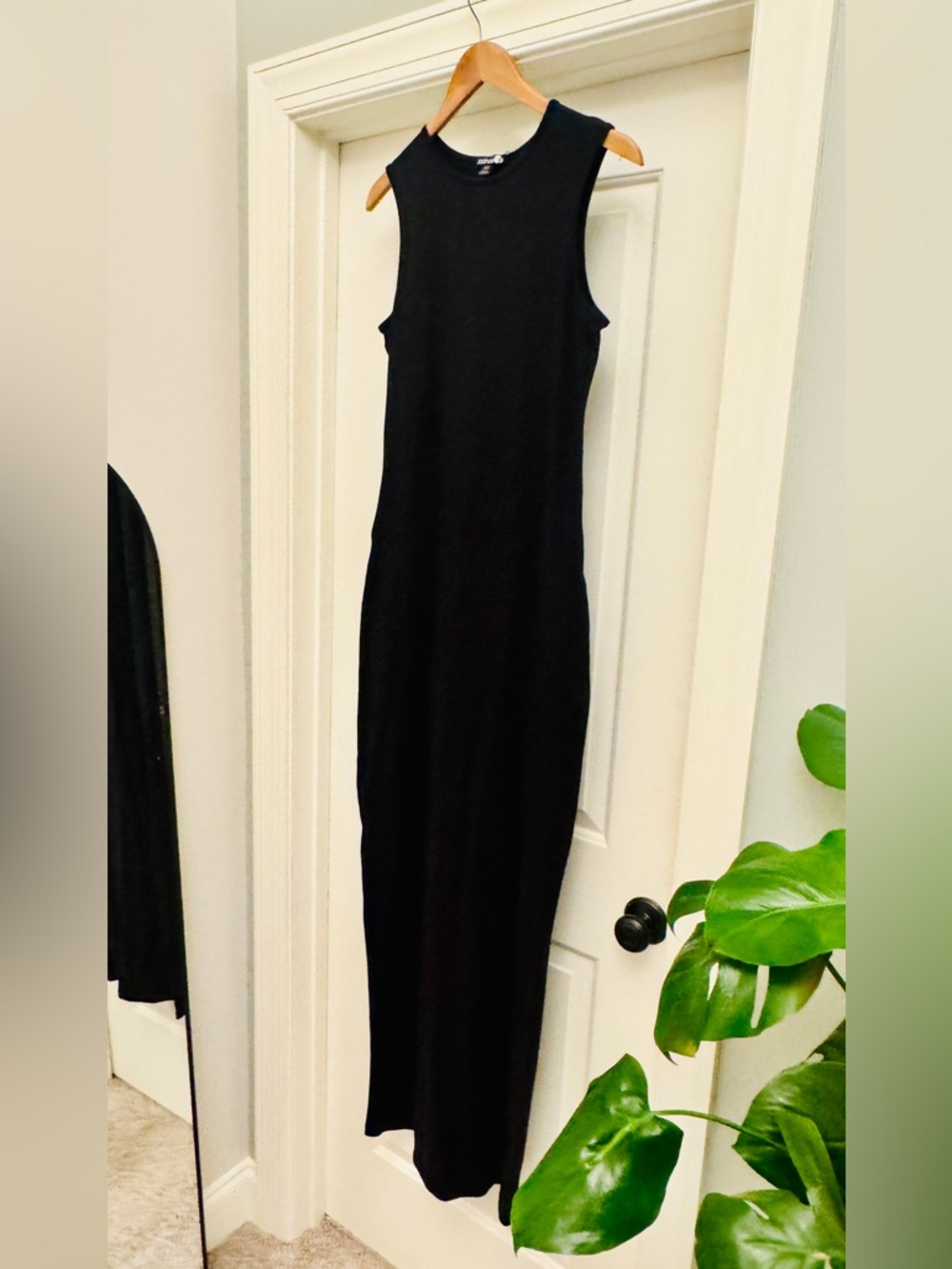 NWT Boohoo | Tall Basic Cotton Blend Scoop Neck Black Maxi Dress Size 10 Tall - Picture 9 of 13